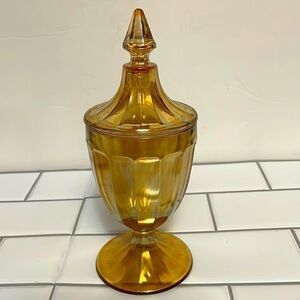 𝅺VINTAGE Harvest Carnival Marigold, Amber Candy Dish or Trinket Dish